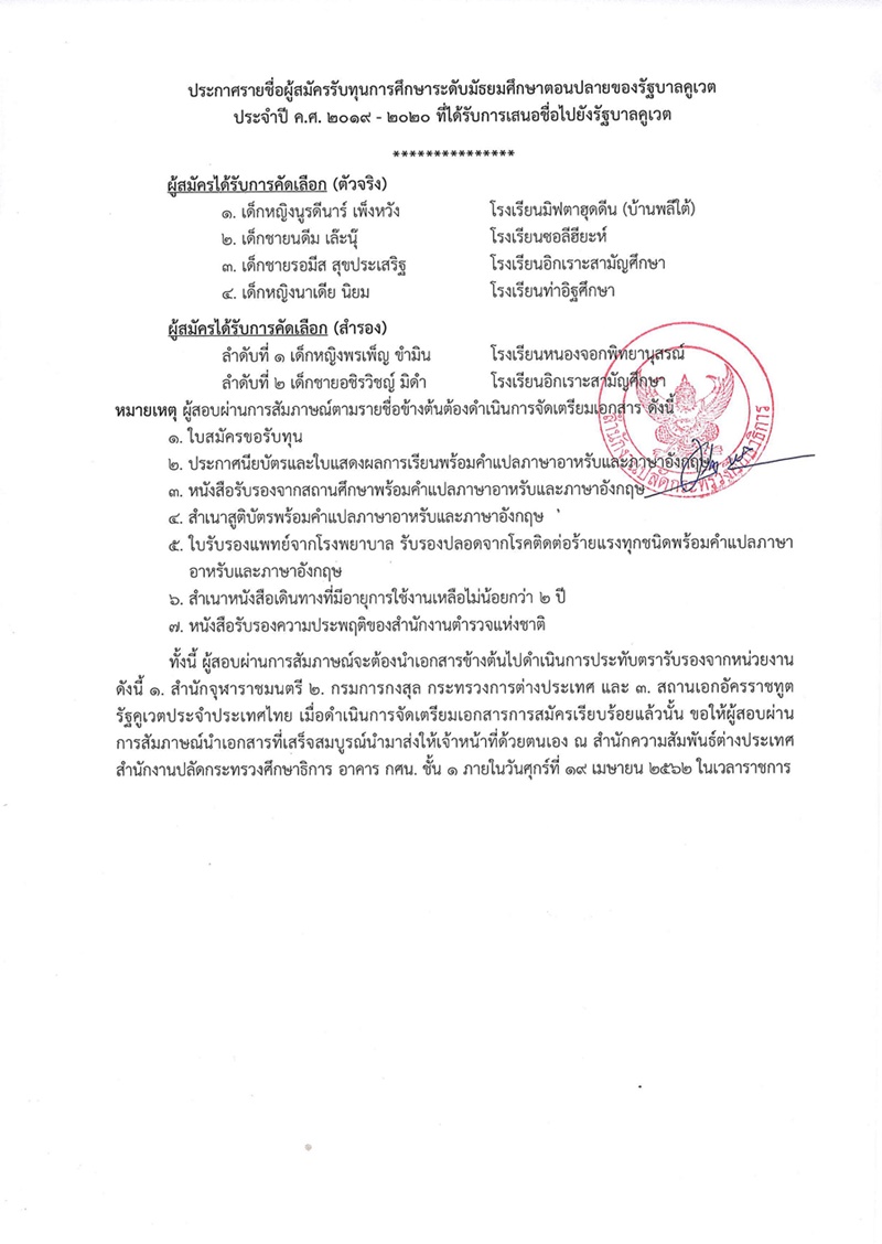 Kiwait Scholarship