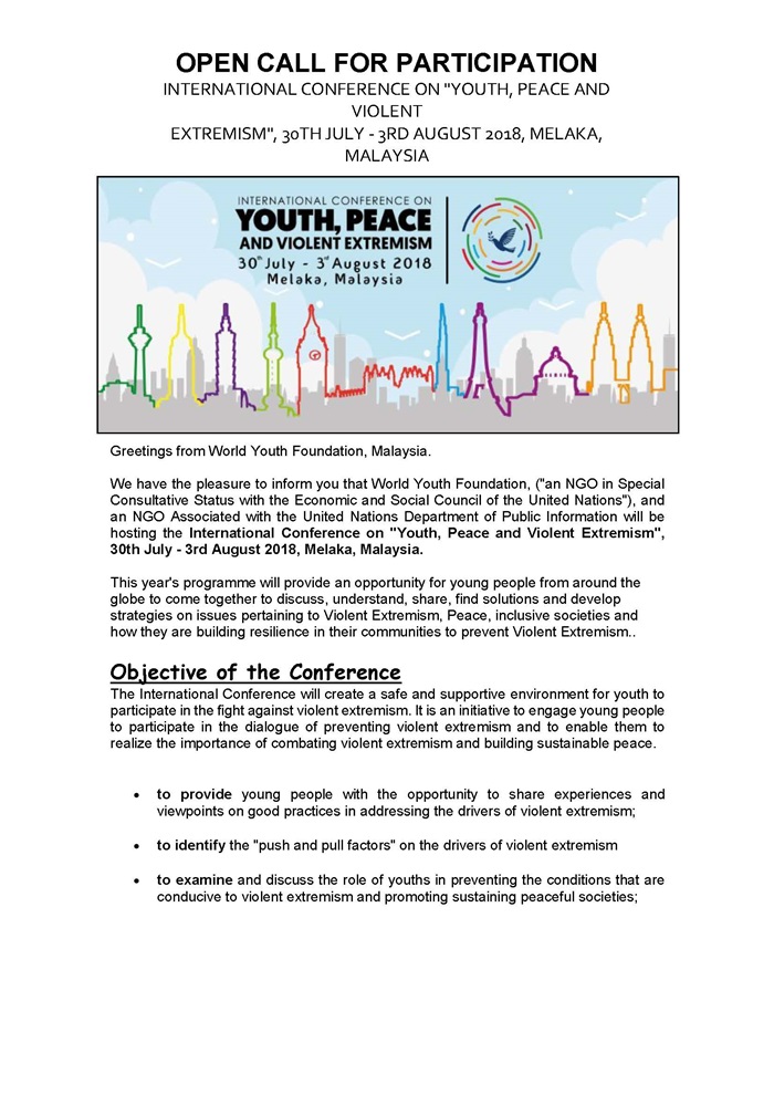 OPEN CALL FOR PARTICIPATION 1