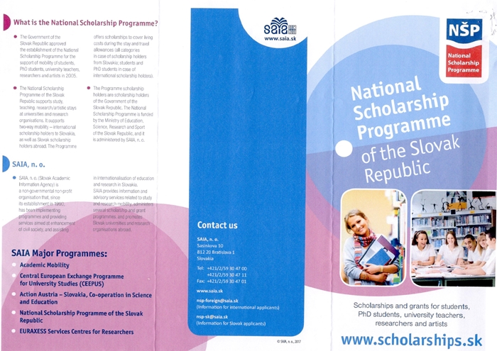 Slovak Scholarship 27 4 2561