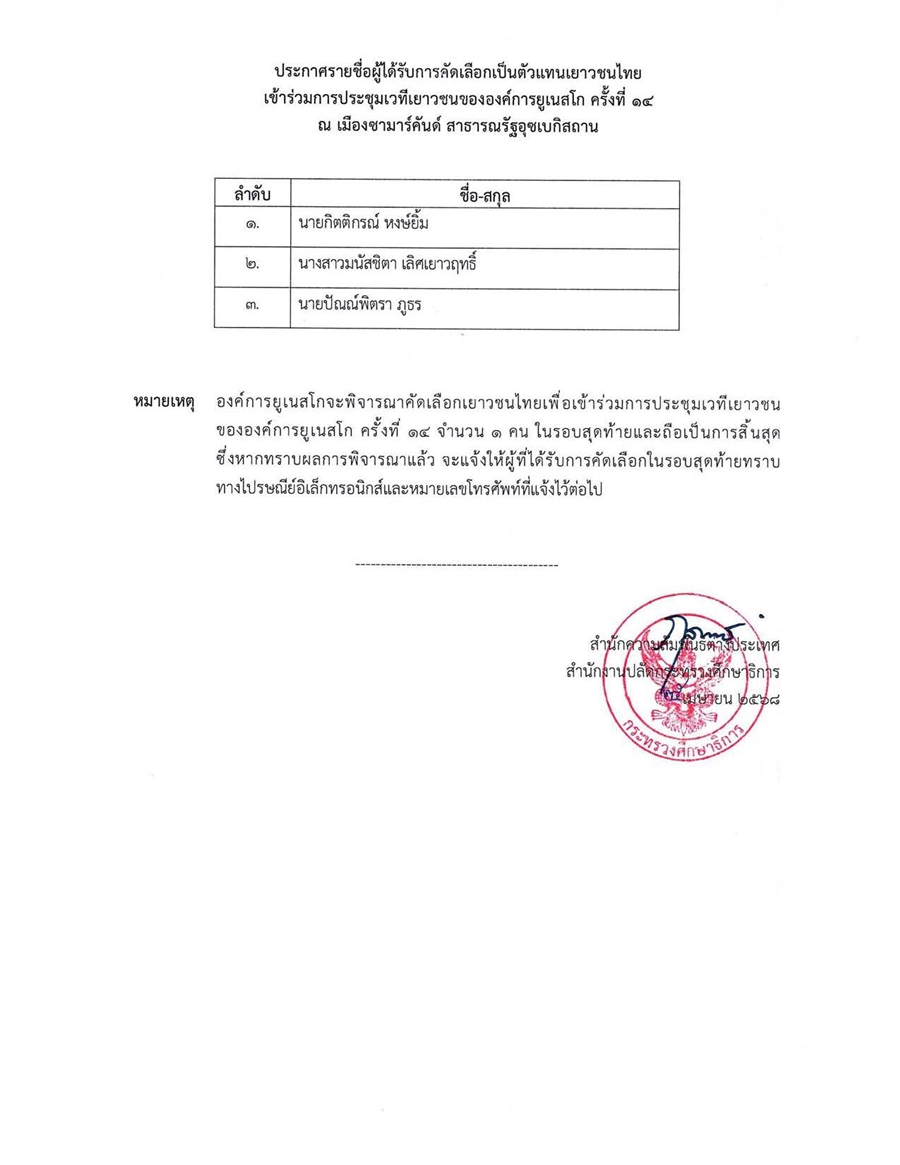 youth forum 30 4 2568